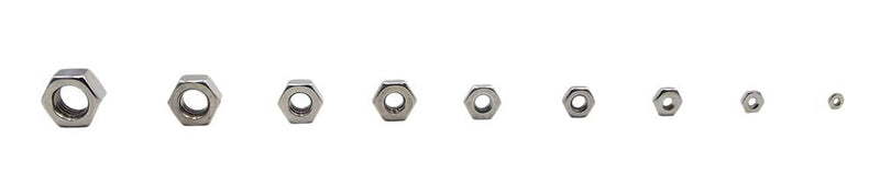 HVAZI #2-56 to 3/8"-16 UNC 304 Stainless Steel Hex Nuts Assortment Kit