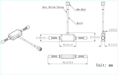 4G/3G/GSM Antenna 800-2170MHz Rectangular Mini SMA Male Adhesive 3M