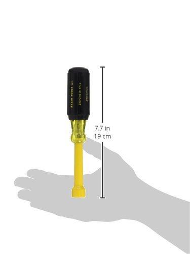 Klein Tools 640-7/16 7/16-Inch Coated Nut Driver with 3-Inch Hollow Shaft and Cushion Grip Handle 3-Inch Shaft 7/16-Inch Tip