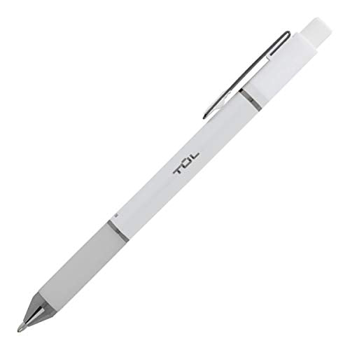 TUL BP3 Retractable Ballpoint Pens, Medium Point, 1.0 mm, Pearl White Barrel, Black Ink, Pack of 12 Pens