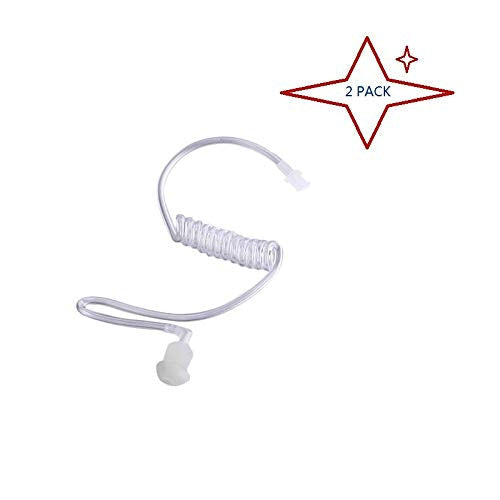 KEYBLU 2Pcs Clear Acoustic Tube Replacement for Two Way Radio Earpiece, Headset (with Connector 2 Pack) WITH CONNECTOR