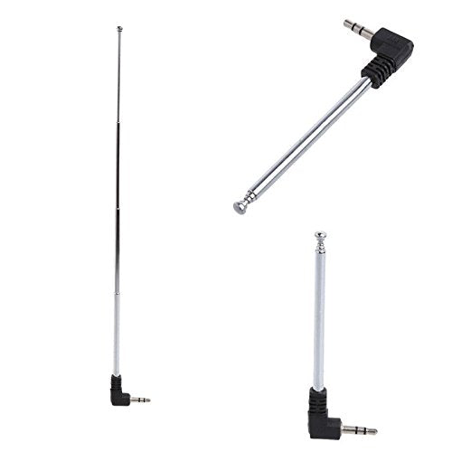 VizGiz 2 Pack 3.5mm Antenna FM AM Radio Telescopic 4 Sections Telescoping Antenna 1/8 inch Jack Plug Connector Retractable 8.5cm-25cm for Mobile Cell Phone Bluetooth Mini Speaker Radio ANT Port