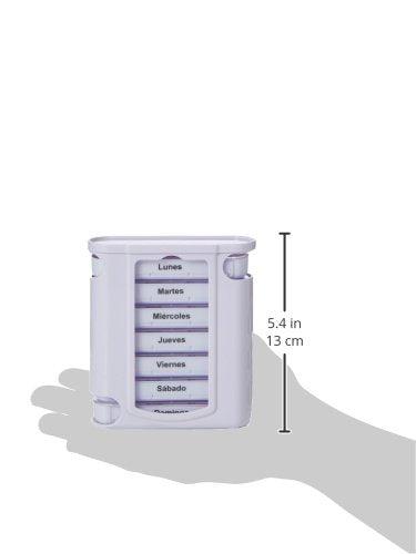 GiMa 25755 Weekly Pill Box Tower, 4 Compartments, Spanish/Portuguese