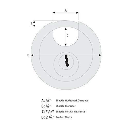 ABUS 20/70 Diskus Stainless Steel Padlock with 3/8" Shackle, Keyed Different, Made in Germany KD