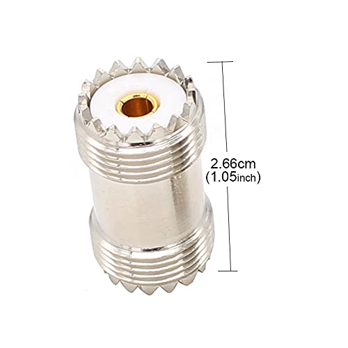 SO239 Barrel Connector, 6-Pack PL259 Coupler UHF Female to Female RF Adapter Coax Coaxial for CB Ham Radio Antenna, SWR Meter Cable Extention