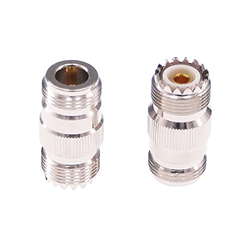 RFaha 2pcs N Female to UHF Female SO-239 SO239 RF Coax Adapter N to UHF Coaxial Connector Adapter(F35-2)