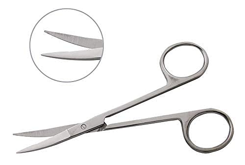 Iris Micro Dissecting Dental Lab Sharp Scissors, 4.5" (11.43cm) Fine Point Curved, Stainless Steel