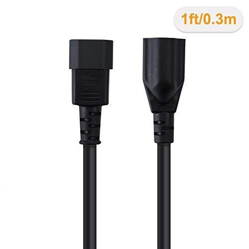 CableCreation [5-Pack] 1 Feet Standard Computer Power Adapter Cord NEMA 5-15R to IEC320 C14, 0.3M / Black 1ft [5 Pack]