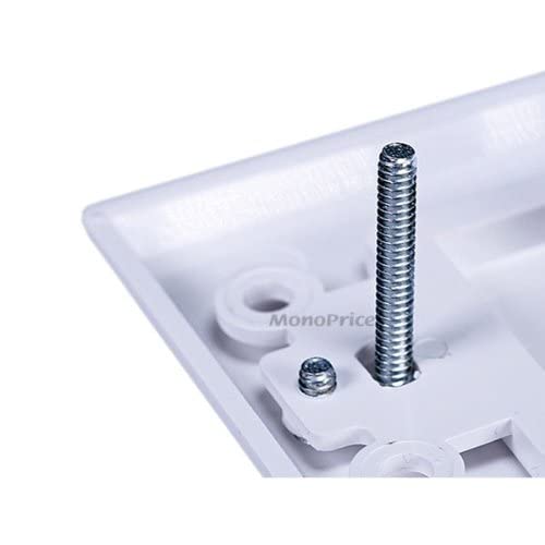 Moonrise Monoprice 103326 Banana Binding Post Two-Piece Inset Coupler Wall Plate for 4 Speakers, White