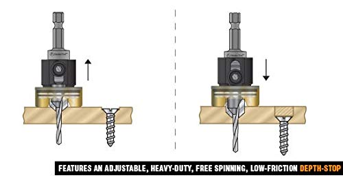 Amana Tool - 55229 Carbide Tipped 82° Countersink with Adjustable Depth Stop & No- 3/8 D x 5/32 Drill D x 1/4 Inch