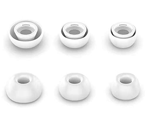 ALXCD 2 Pairs Ear Tips Replacement for AirPod Pro Headphones MWP22AM/A, Silicone Earbud Gel Tips Replacement Accessory, Fit AirPods Pro, Medium Size M White