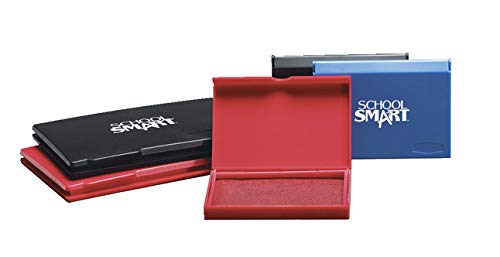 School Smart Pre-Inked Stamp Pad, Size 1, Red