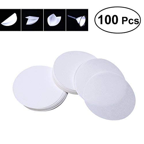 UEETEK Pack of 100 high-quality filter paper, diameter 11 cm, paper discs with medium flow speed for chemical applications