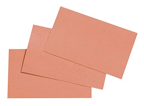 School Smart Blank Plain Index Card, 3 x 5 Inches, Salmon, Pack of 100