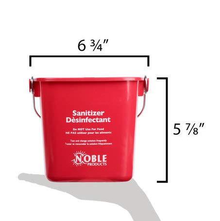 Small Red Sanitizing Bucket - 3 Quart Cleaning Pail - Set of 3 Square Containers 3 Pack