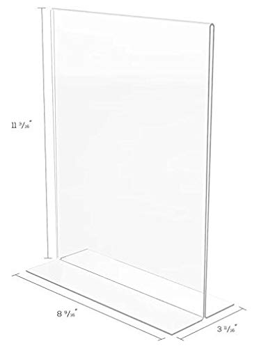 1InTheOffice Acrylic Vertical Stand-Up Sign Holder 8.5 x 11"6 Pack" 1 8.5"W x 11"H