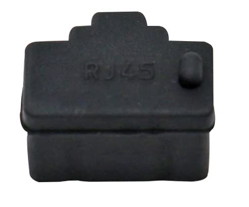 iexcell 75 Pcs Black Ethernet Hub Port RJ45 Anti Dust Cover Cap Protector Plug