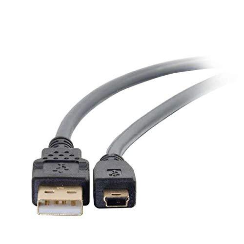 C2G USB Cable, Mini USB Cable, USB 2.0 Cable, USB A to B Cable, 16.4 Feet (5 Meters), Black, Cables to Go 29653 Ultima USB A to Mini B Male