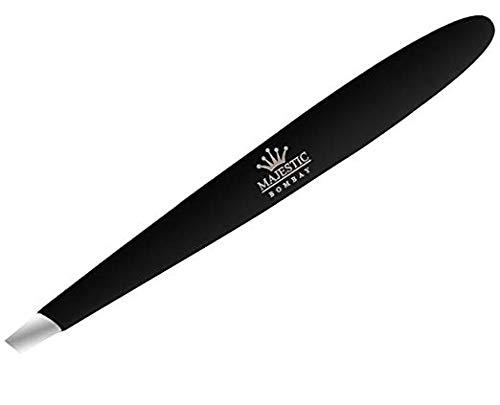 Professional Stainless Steel Slant Tip Tweezer For Men & Women - The Best Precision Eyebrow Tweezers Pluckers For Shaping Eyebrows & Hair Removal -Slanted Twizzers/Plucker- Brow Plucking black