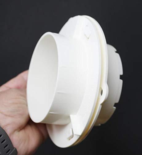 WHITE DRYER DUCT TO WALL CONNECTOR QUICK CONNECT FOR DRYER VENT 6" FOR 4" TUBES… (1 Pack) 1 Pack
