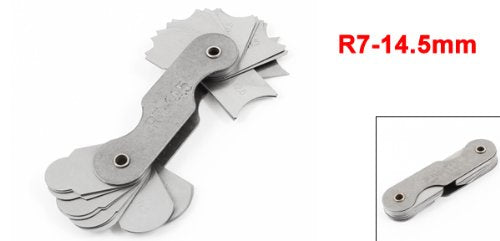 uxcell Radius Gauge Set 32 Plates R7-14.5mm Metric Radius Fillet Gauge, Portable Measuring Tool