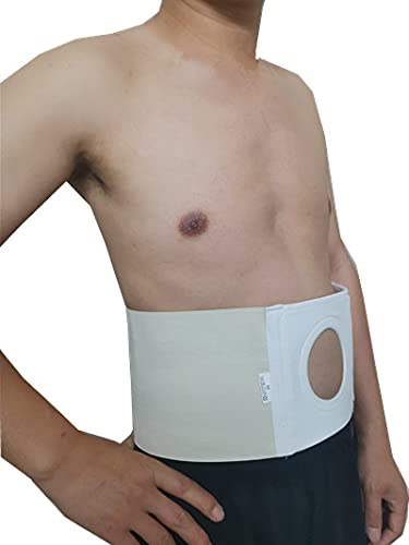 Realmedi Unisex Ostomy Abdominal Binder Opening 3.14 Ostomy Belt Hernia Colostomy Belt Colostomy Bag Support Stoma Support Wrap S 33.46 37.40 inches S 33.46 37.40 Inch S: 33.46-37.40 Inch