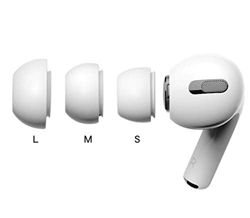 ALXCD 2 Pairs Ear Tips Replacement for AirPod Pro Headphones MWP22AM/A, Silicone Earbud Gel Tips Replacement Accessory, Fit AirPods Pro, Medium Size M White