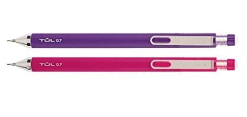 TUL 0.7mm Pink/Purple Mechanical Pencils, Eraser Refills & Lead Refills Bundle