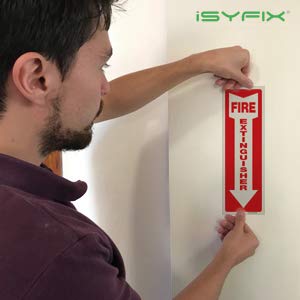 iSYFIX Fire Extinguisher Signs Stickers – 3 Pack 4x12 Inch – Premium Self-Adhesive Vinyl Decal, Laminated for Ultimate UV, Weather, Scratch, Water & Fade Resistance, Indoor & Outdoor STICKER