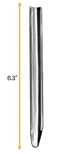 3PK Spatula Scoops, 6.3" - Stainless Steel, Polished - Semi-Circular Cross Section - Rounded End & Pointed End - Eisco Labs