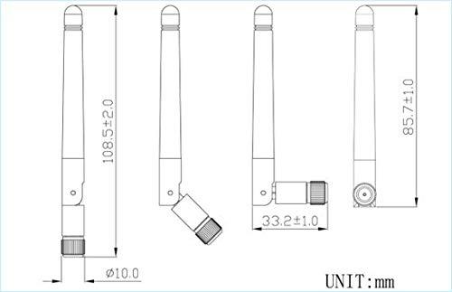 MASWELL WiFi Antenna (WiFi, WiMAX Bluetooth and Zigbee) Right Angle Profile RP SMA Plug