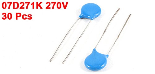 sourcing map 07D271K Radial Resistors Varistors, Metal, 270 V, Voltage Dependent, Pack of 30