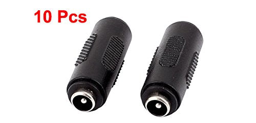 uxcell 10Pcs DC Power Female to Female Jack Adapter 2.1x5.5mm Connector for CCTV Camera