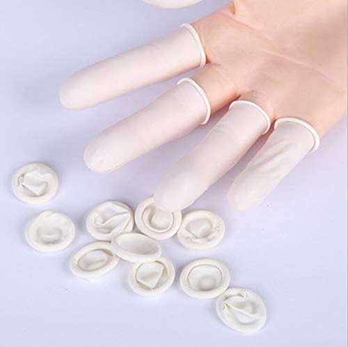 ericotry 300PCS Multi-Used Disposable Latex Finger Cots Anti Static Rubber Fingertips Finger Protector Gloves for Electronic Repair Jewelry Cleaning Manicures Industrial Beauty Nail Art Tattoo