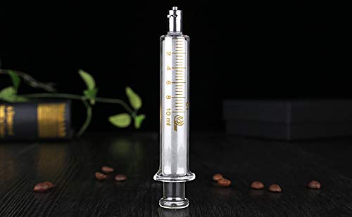 Gufastoe 1 Pack Glass Syringes with Caps 10cc/ml for Laboratory
