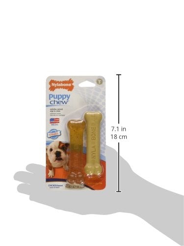 Puppy Chew Toys for Teething Puppies | Small/Regular - Up to 25 Ibs. Bones Peanut Butter & Chicken X-Small/Petite (2 Count)