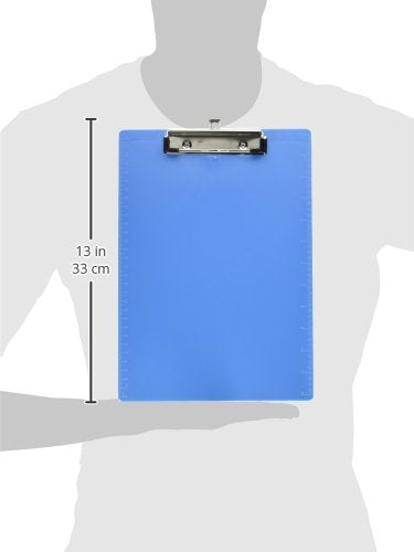 Saunders Recycled Plastic Clipboard, 0.5-Inch Capacity, Holds 8.5 x 12 Inches, Ice Blue (00439) Letter Low Profile Clip