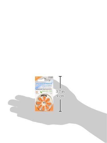 Powermax USA Size 13 Hearing Aid Batteries, Orange Tab, Made In the USA, 64 Count 64-Count