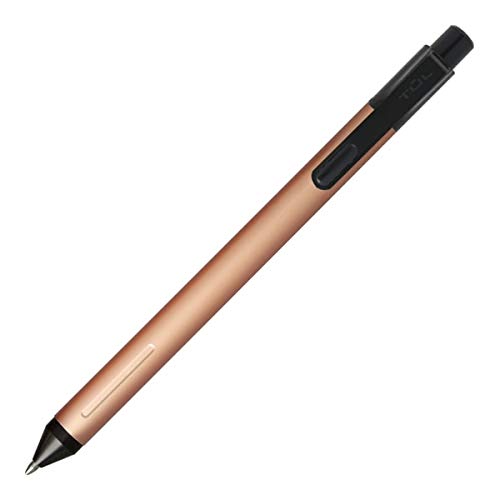 TUL Fine Writing Solid Metal Barrel Ballpoint Pen with 2 Refills, Medium Point, 1.0 mm, Rose Gold Barrel, Black/Blue Ink