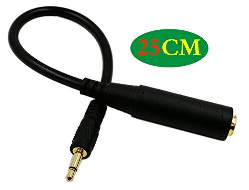 zdyCGTime CGTime Golden Plated 3.5mm Mono 1/8 inch Audio Male to 6.35mm 1/4 inch Female Jack Converter Cable Cord Adapter (25CM/10Inch) 25CM/10Inch