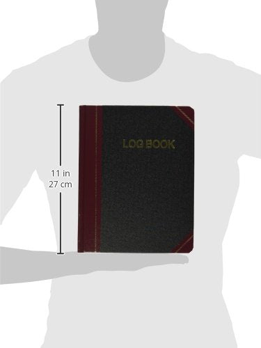 Boorum & Pease Log Book with Black/Red Covers, Record Rule, 10-3/8 x 8-1/8, 150 Pages (G21-150-R), White