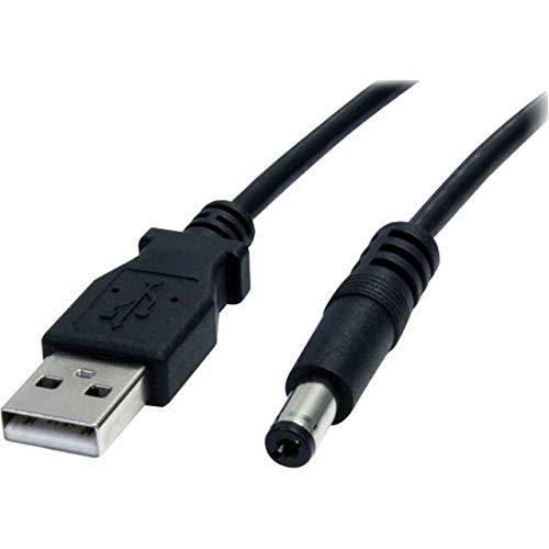 StarTech.com 2m USB to Type M Barrel Cable - USB to 5.5mm 5V DC Cable - USB to Barrel Jack 5V DC Plug (USB2TYPEM2M) Black 6 ft / 2m