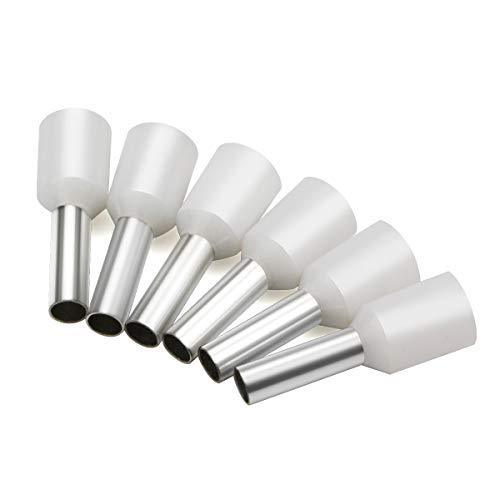XHF 1000 PCS AWG 24 Ferrule Crimper Plier Insulated Crimp Pin Terminal Cord End Terminals, Wire Ferrules Terminals, Wire Connector, Insulated Cord Pin End Terminal White