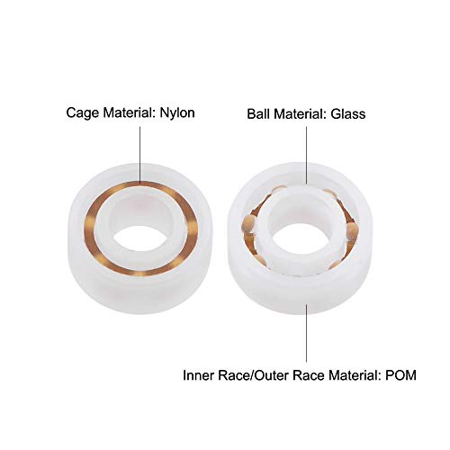 uxcell 683 POM Plastic Bearings 3x7x3mm Glass Ball Nylon Cage 5pcs 5