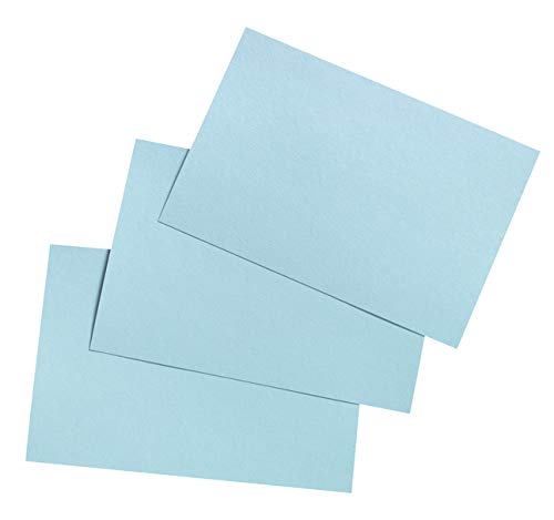 School Smart Heavyweight Plain Index Cards - 4 x 6 inches - Pack of 100 - Blue