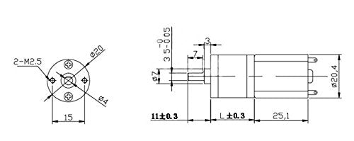 DC Motor 12V, Gear Box Reversible High Torque Reduction Electric Motor 15~200RPM Outer Diameter 20MM(100RPM) 100RPM