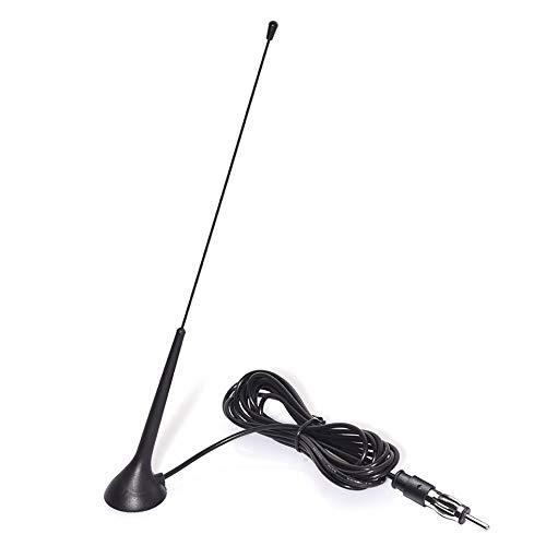 Bingfu Universal Car Antenna Magnetic Base Car Radio Antenna Car Stereo Antenna DIN Plug Aerial for Vehicle Truck SUV Truck RV Marine Boat Car Stereo Audio Radio Head Unit CD Media Receiver Player Tilted Antenna