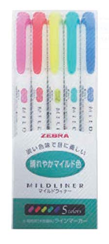 Zebra Mildliner Soft Color Double-Sided Highlighter Pens 20 Color Set(Standard 15 Color + New Sunny 5 Color) with Original Vinyl Pen Case