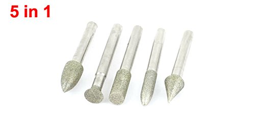 sourcing map 60 mm length 6 mm shank diamond grinding points bit grinding points set 5 pieces