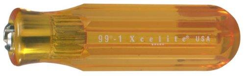 Xcelite 991 Screwdriver Handle For Interchangeable Blade, Amber, 13/16" Diameter, 4" Handle Length
